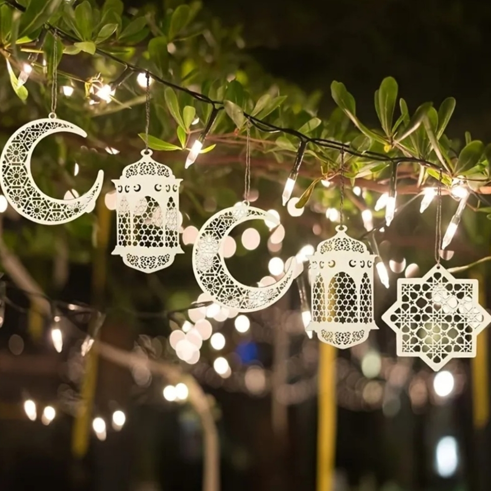 NWT 3 peice Handmade Ramadan wooden hanging decorations/ Ramadan and Eid decor